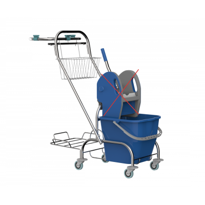 Уборочная тележка одноведерная без отжима 1*25л Metal Clean Луиза